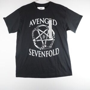 Avenged Sevenfold T-Shirt  Large Black Bone Pentagram Band Tee Rock Metal NWT